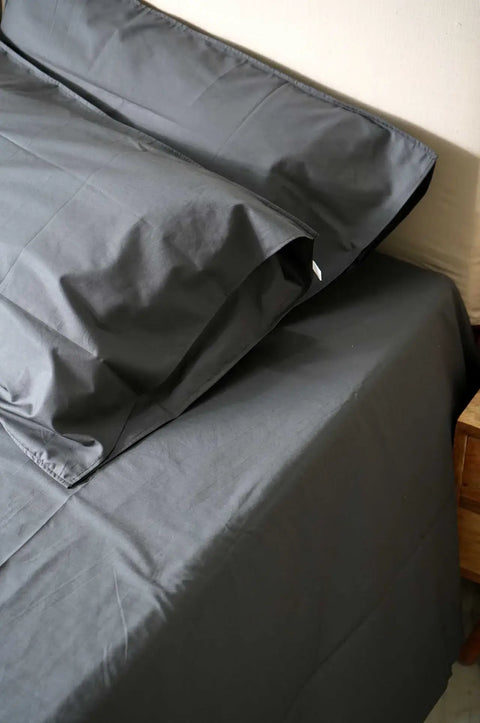 Graphite 100% Organic Cotton Bedsheet with Pillow covers (240TC)