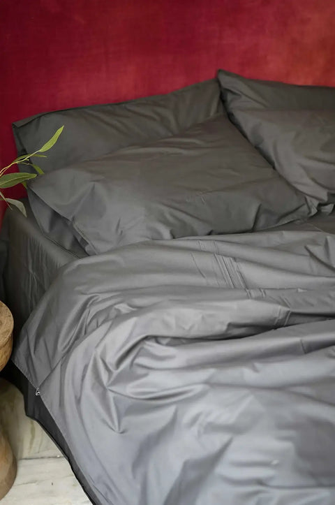 100% Organic Cotton Duvet Cover- Graphite (300 TC)
