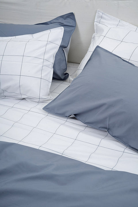 Organic cotton sheet set with reversible pillowcases- Slate
