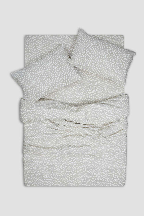 LOM Luxury Linen Blend Duvet cover set in Beige brushstrokes