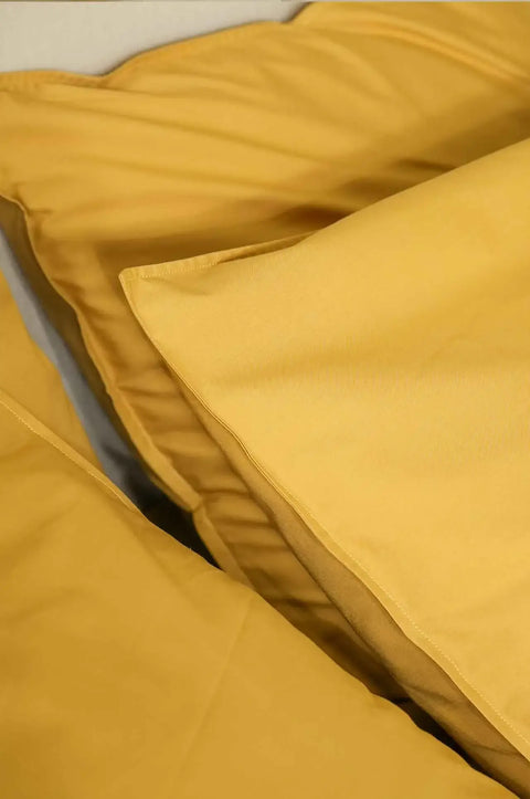 Mustard Yellow Organic Cotton Bedsheet with Pillow covers (240TC)