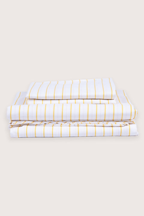 Organic cotton sheet set- Yellow Stripes
