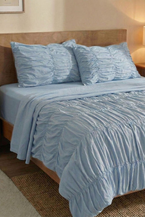 100% Organic Cotton Duvet Cover With Gathers (300 TC)