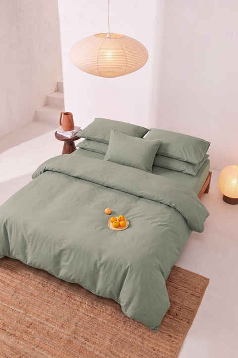 Desert sage- 100% Organic Cotton Duvet Cover With Pillowcases (300 TC)