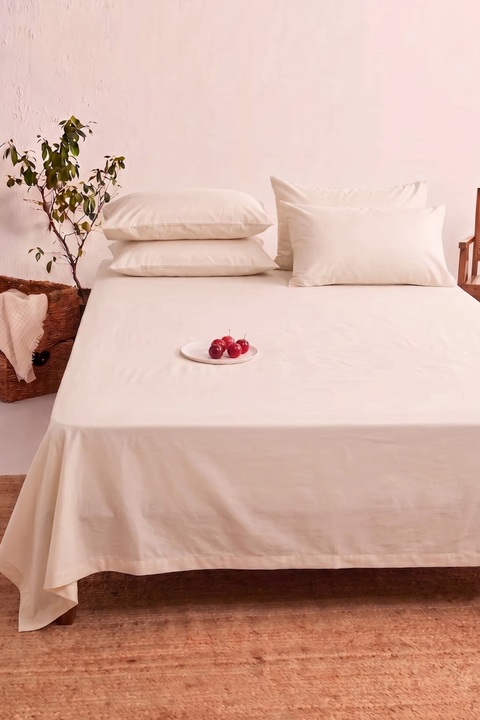 Dusty Pink 100% Organic Cotton Bedsheet with Pillow covers (300 TC)