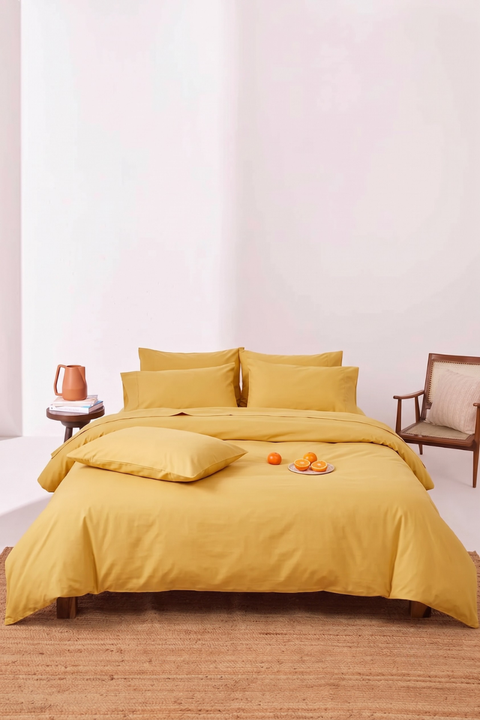 Mustard Yellow - 100% Organic Cotton Duvet Cover (300 TC)