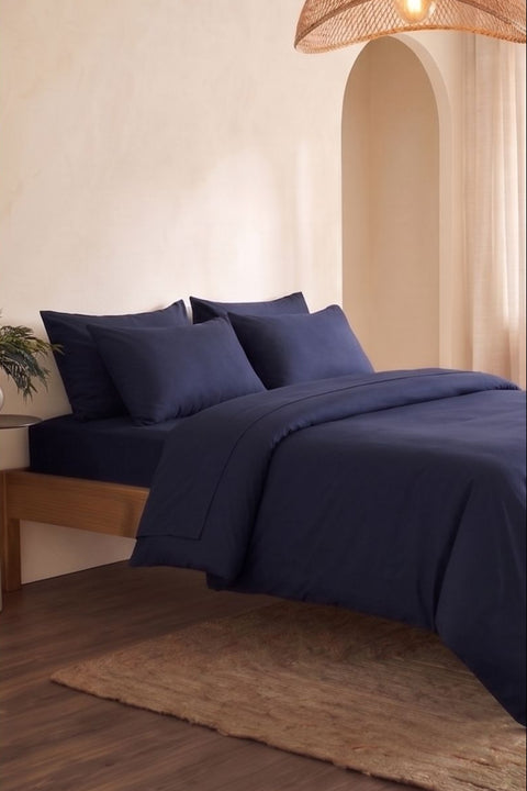 Navy- Classic Cotton Duvet Cover (300 TC)