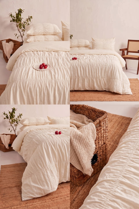 Dusty Pink - 100% Organic Cotton Duvet Cover with Gathers (300 TC)