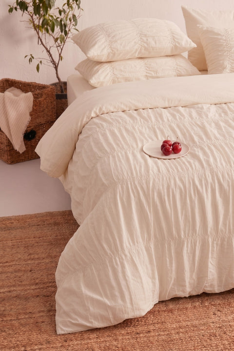 Dusty Pink - 100% Organic Cotton Duvet Cover with Gathers (300 TC)