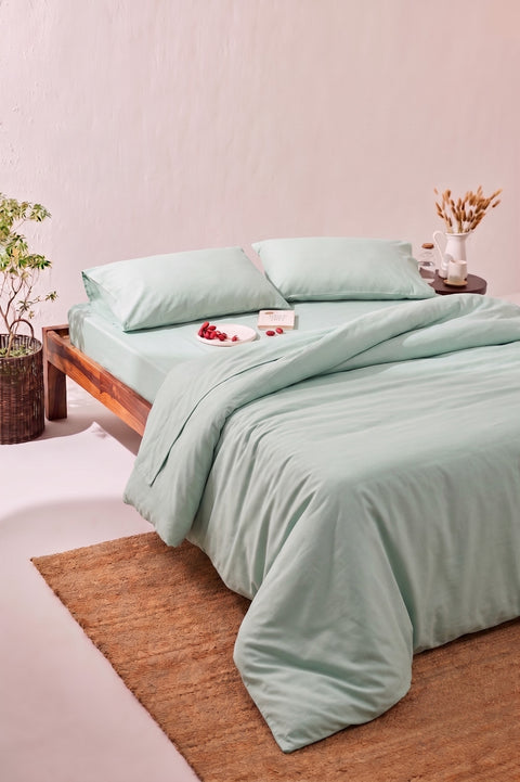 Mint Green - 100% Organic Cotton Duvet Cover (300 TC)