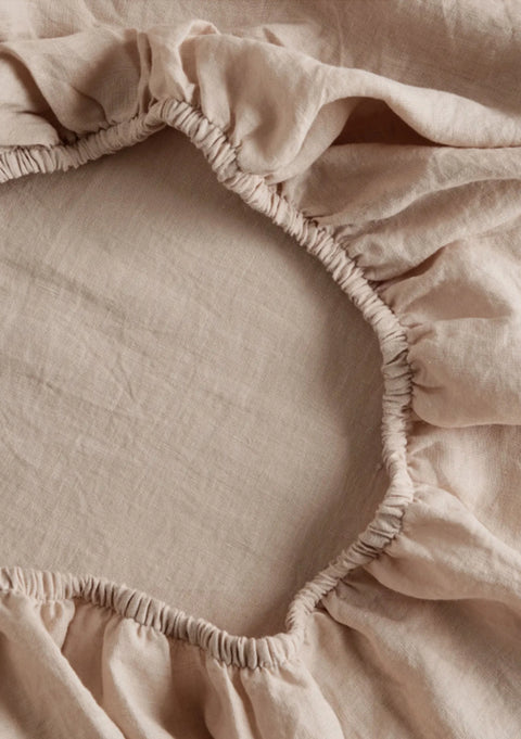 Desert Peach- 100% Linen Bedsheet with Pillow Covers