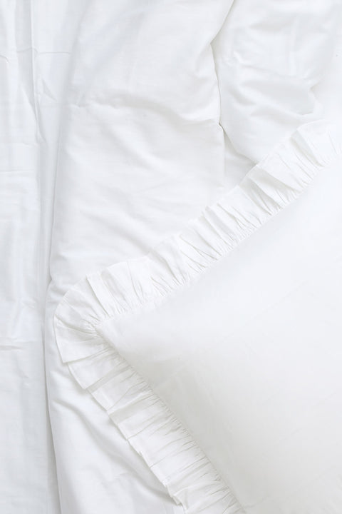 Cotton Sheet set with Ruffled Pillowcases