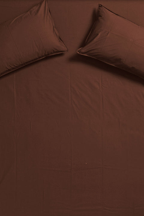 Cotton sateen sheet set-Chocolate