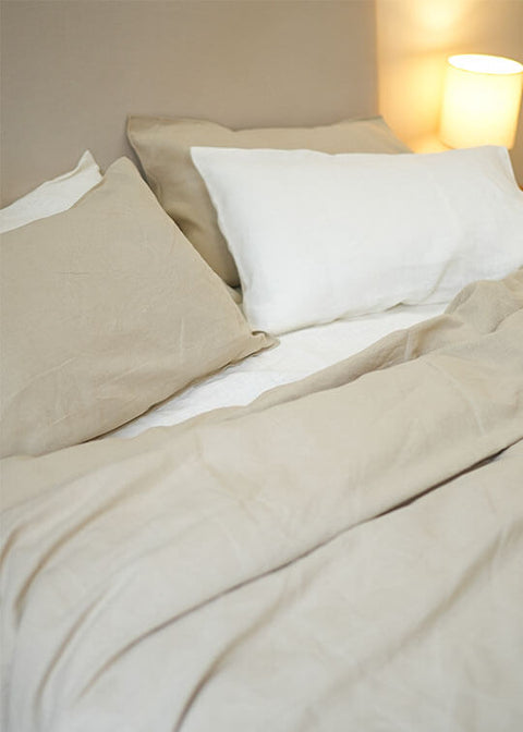 LOM Luxury Pure Linen Duvet Cover- Natural Beige