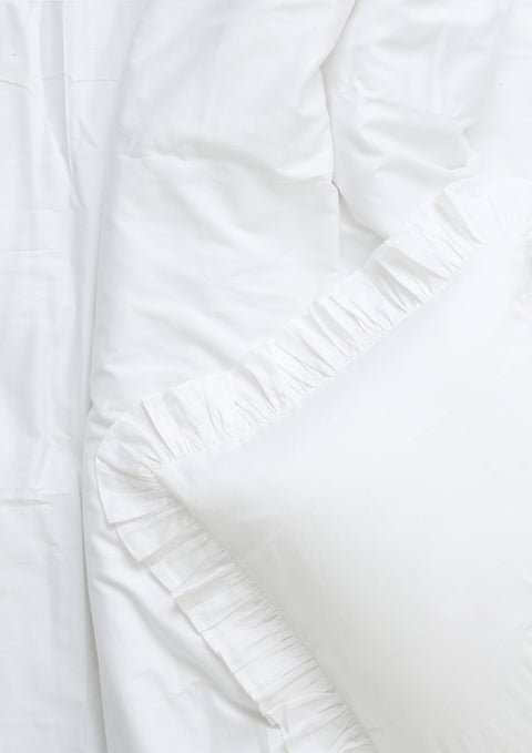 Cotton Duvet cover set with ruffled Pillowcases