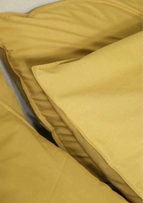 Mustard Yellow 100% Organic Cotton Bedsheet with Pillow covers (300 TC)