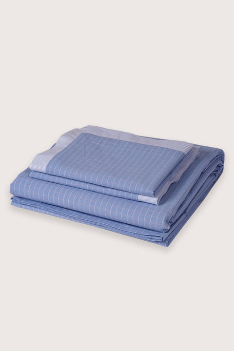 Organic cotton sheet set- Blue checks