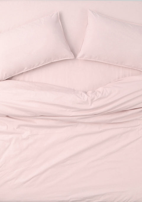 Organic Cotton Duvet Cover Set- Blush Pink