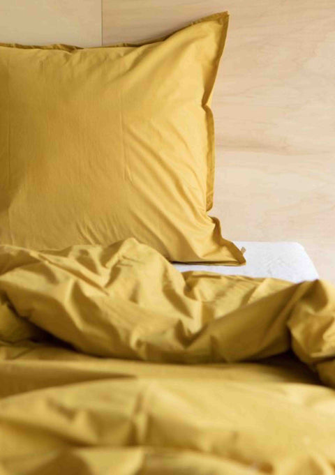 Organic Cotton Duvet Cover- Mustard Yellow