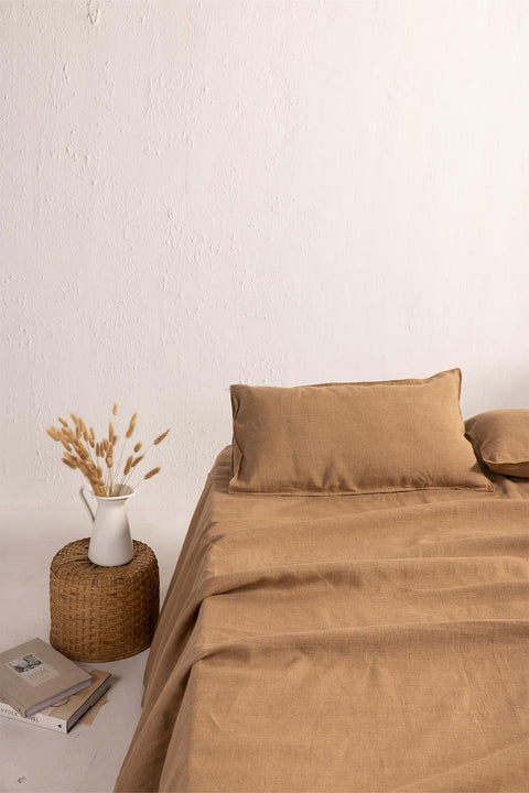 Mocha Mousse- 100% Linen Bedcover with Pillow covers