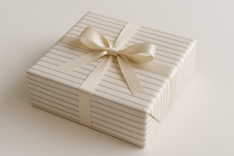 keep the wrapping paper minimal and striped