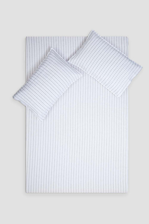 LOM Luxury Linen Blend sheet set in Beige stripe