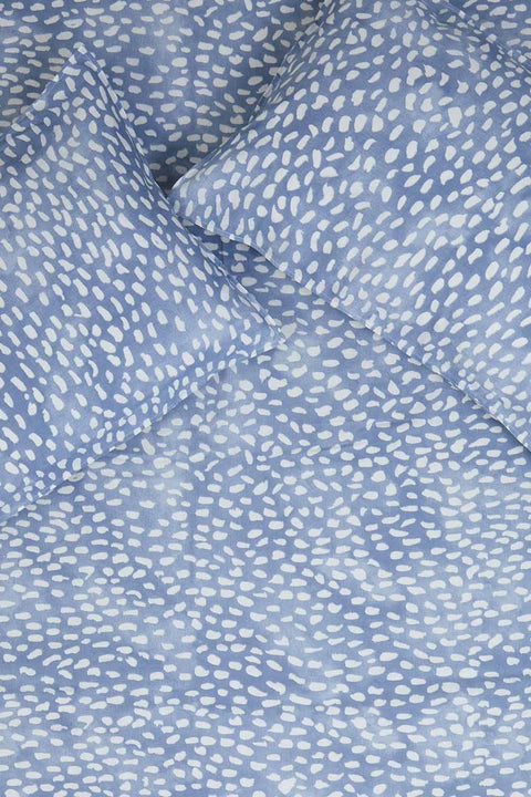 LOM Luxury Linen Blend sheet Set in Blue brushstrokes