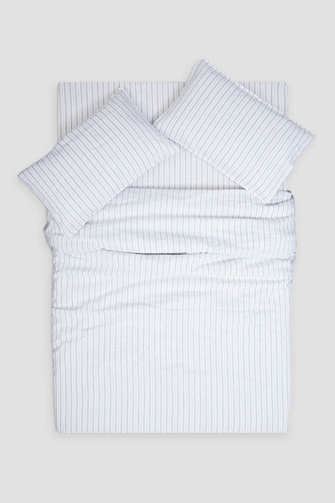 LOM Luxury Linen Blend Duvet cover set in Beige stripe