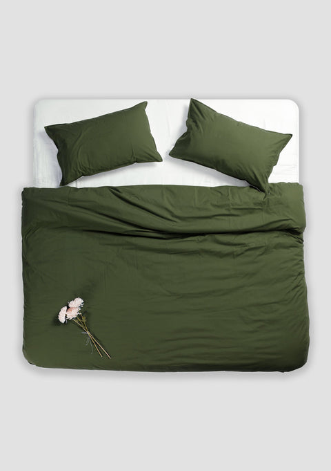 Organic cotton duvet cover- Forest Green