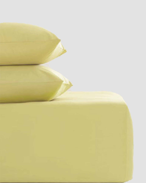 Organic Cotton Duvet Cover Set- Pastel Yellow