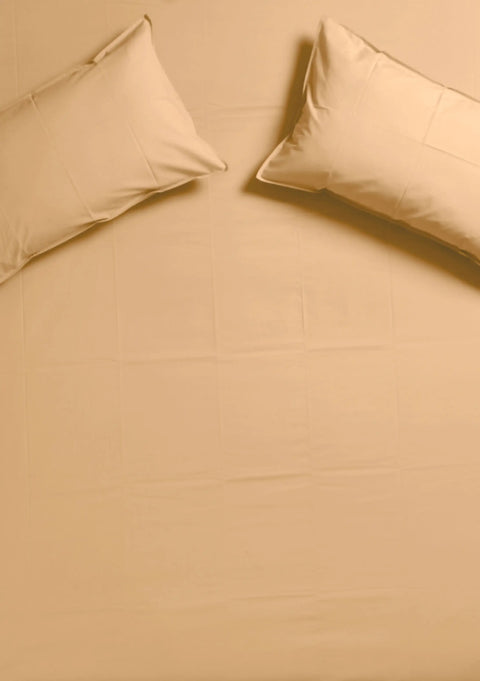 Terracotta 100% Organic Cotton Bedsheet with Pillow covers (300 TC)