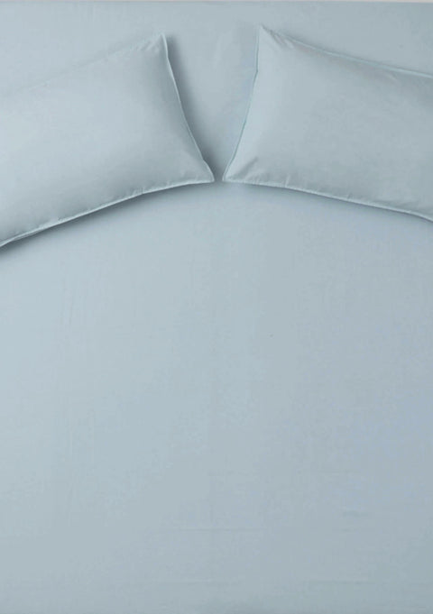 Dusty Blue 100% Organic Cotton Bedsheet with Pillow covers (300 TC)