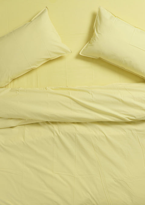 Organic cotton duvet cover- Pastel Yellow