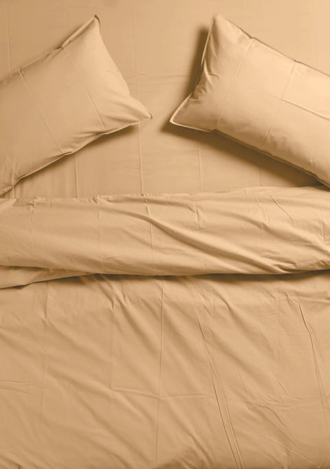 100% Organic Cotton Duvet Cover With Pillowcases- Terracotta (300 TC)