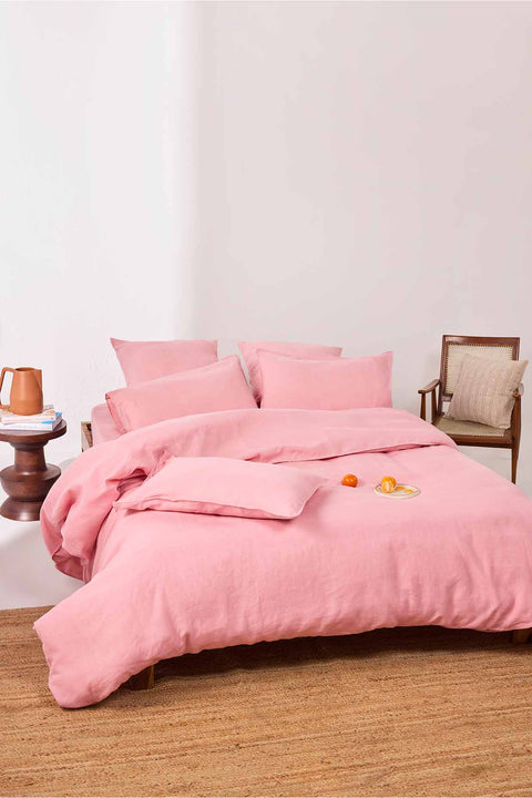 Strawberry Smoothie- 100% Linen Duvet Cover