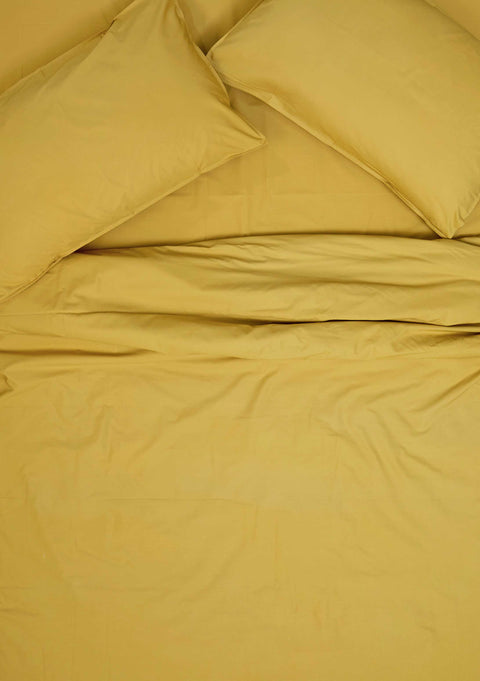 Organic Cotton Duvet Cover- Mustard Yellow