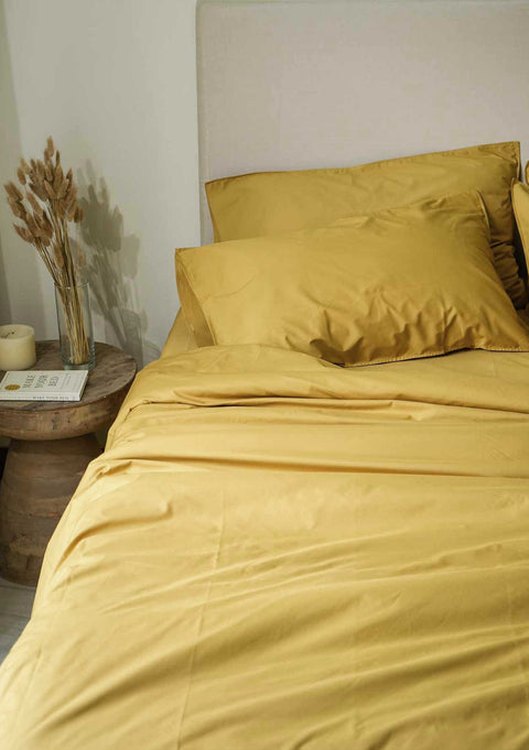 Organic Cotton Duvet Cover- Mustard Yellow