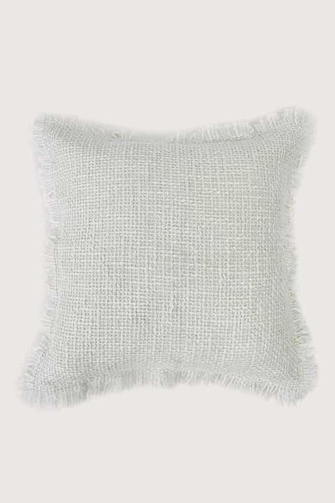 WOVEN CUSHION COVER FRAYED BEIGE