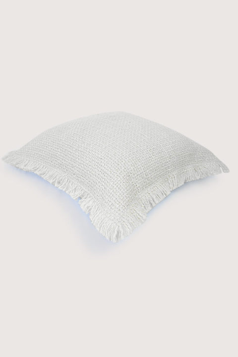 WOVEN CUSHION COVER FRAYED BEIGE