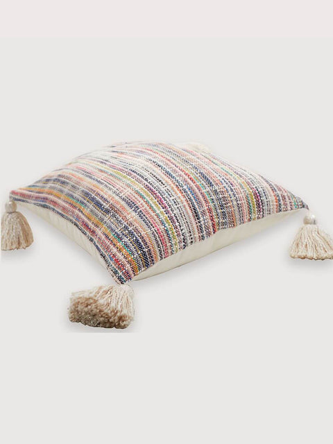 Tasselled cushion cover- Multicolor