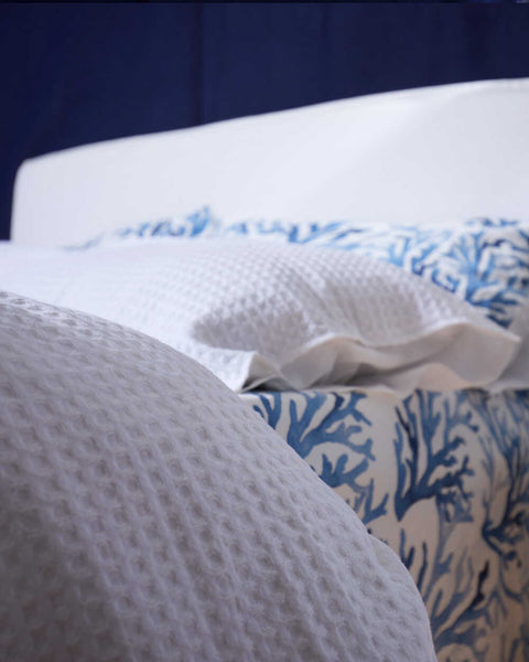 Pure Cotton Duvet cover in Waffle weave- White